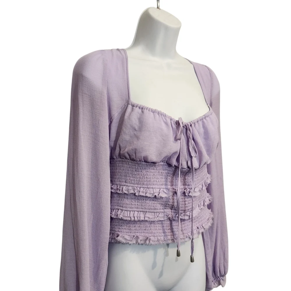 FREE PEOPLE SOLID LOLITA TOP PURPLE SZ XS